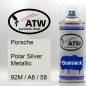 Preview: Porsche, Polar Silver Metallic, 92M / A8 / 58: 400ml Sprühdose, von ATW Autoteile West.